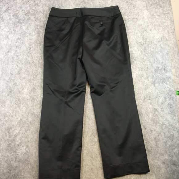 ETCETERA Dress Pants 12 Wool Blend Mid Rise Wide Leg Coot Solid Black Career - Picture 11 of 12